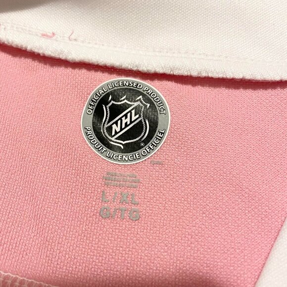 NHL Women's Pink and White Toronto Maple Leafs Jersey - Picture 3 of 16